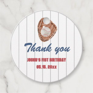 Baseball Round Favor Tag