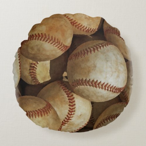 Baseball Round Pillow