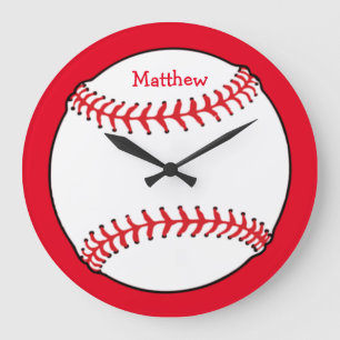 Baseball Round Wall Clock