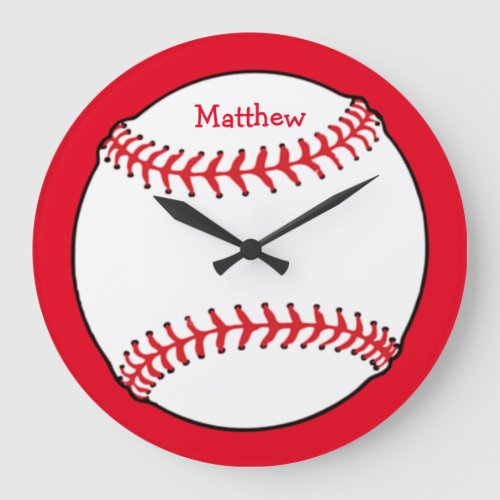 Baseball Round Wall Clock