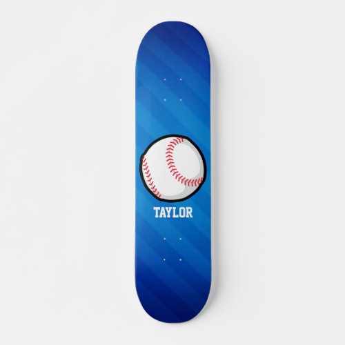Baseball Royal Blue Stripes Skateboard