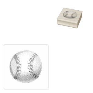Baseball Rubber Stamp