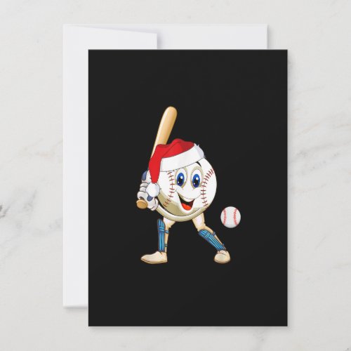 Baseball Santa Christmas Funny Santa Playing Baseb Invitation