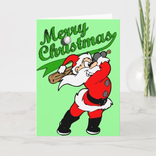 Baseball Santa Christmas Greeting Card