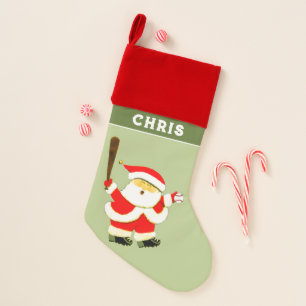 Baseball Santa Christmas Stocking