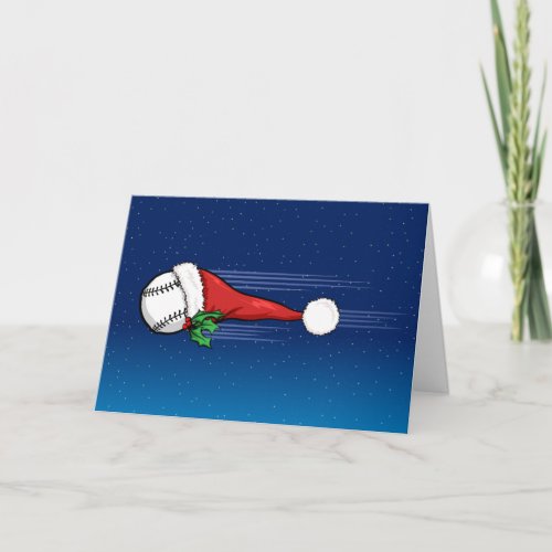 Baseball Santa Is Coming Christmas Card