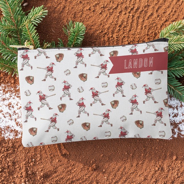Baseball Santa Personalized Christmas Accessory Pouch (Creator Uploaded)