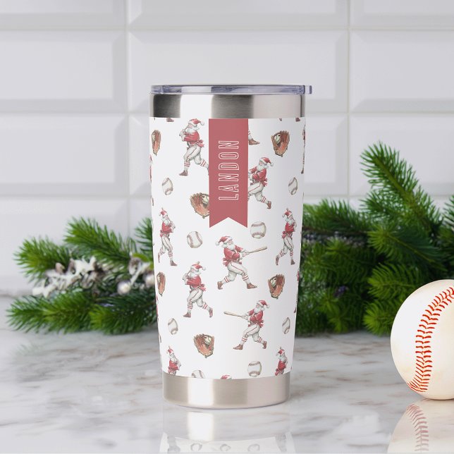 Baseball Santa Personalized Christmas Insulated Tumbler (Creator Uploaded)