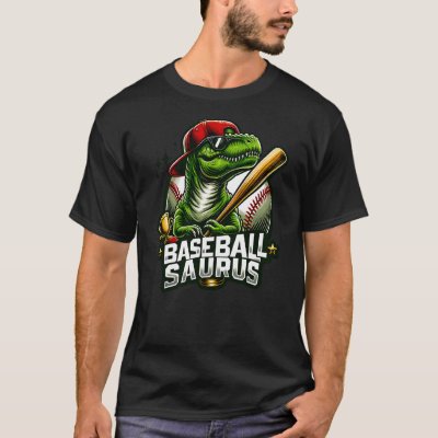 Baseball Saurus Dinosaur Softball Baseball Sports  T-Shirt