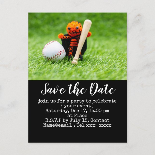 Baseball save the date Baseball  Halloween Party  Postcard (Front)
