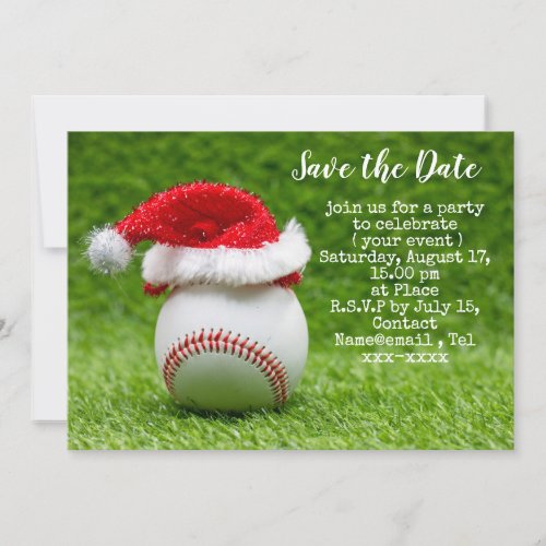 Baseball save the date Christmas Invitation