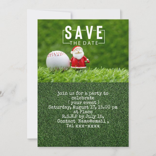 Baseball save the date Christmas Invitation (Front)