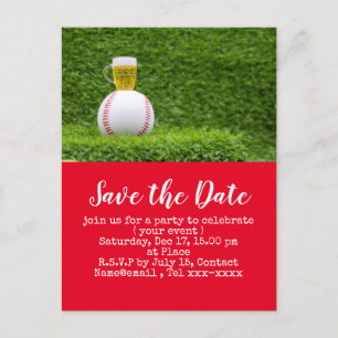 Baseball save the date for Baseball Party Postcard