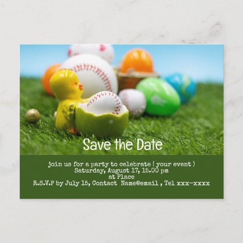 Baseball save the date  for EASTER Holiday  Postcard