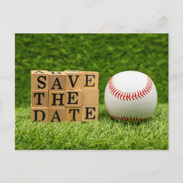 Baseball Save the Date for Party  Postcard (Front)