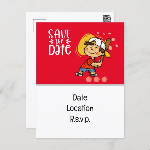 Baseball Save the date for party  Postcard