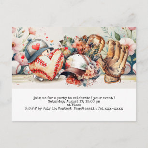 Baseball save the date postcard