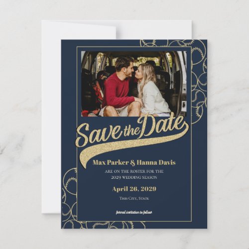 Baseball Save the Date with Photo