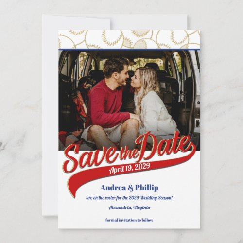 Baseball Save the Date With Photo Announcement