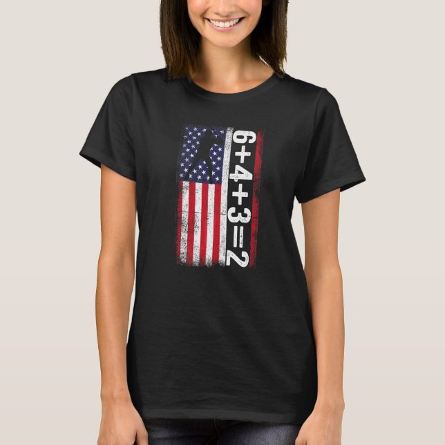 Baseball Saying 6+4+32 Double Play Baseball Player T-Shirt (Front)