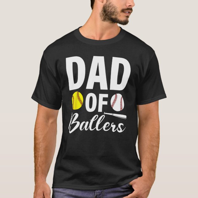 Baseball Saying  Dad of Ballers T-Shirt (Front)