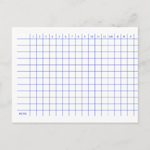 Baseball Score card. Postcard