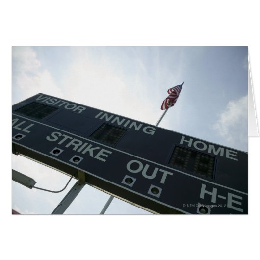 Baseball scoreboard with American flag Cards (Front Horizontal)