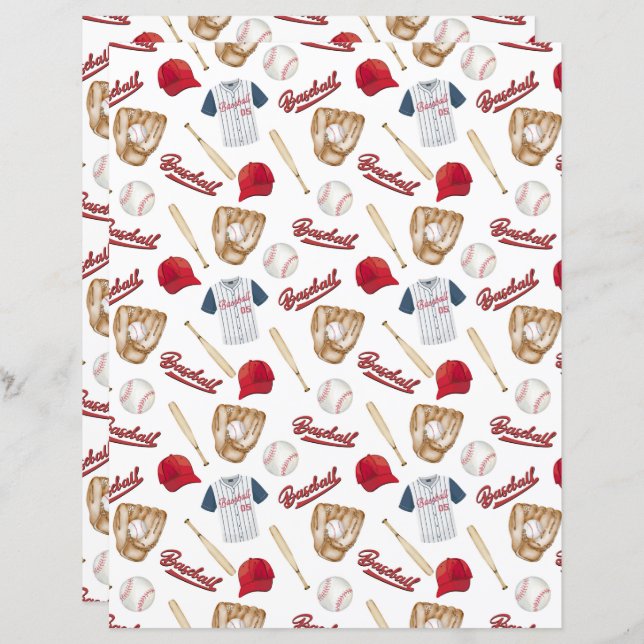 Baseball Scrapbook Paper (Front/Back)