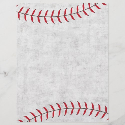 Baseball scrapbook paper with red seams