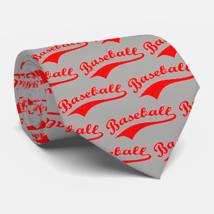 Baseball Script In Red Neck Tie