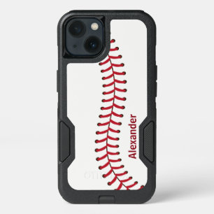 Baseball seam pattern name monogram iPhone 13 case