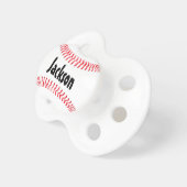 Baseball Seams Custom Baby Name or Text Pacifier (Front Right)