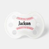 Baseball Seams Custom Baby Name or Text Pacifier (Front)