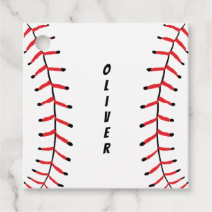 Editable Baseball Team Party Favor Tags Personalized Jersey 