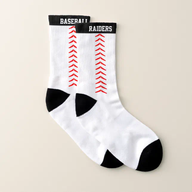 Baseball Custom Team or Text Socks | Zazzle