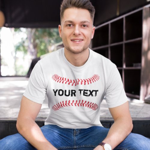 Baseball Seams PlayerCoach Custom Team Name Mens T_Shirt