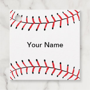 Baseball Seams Sports Baseball Themed CUSTOM NAME Favor Tags