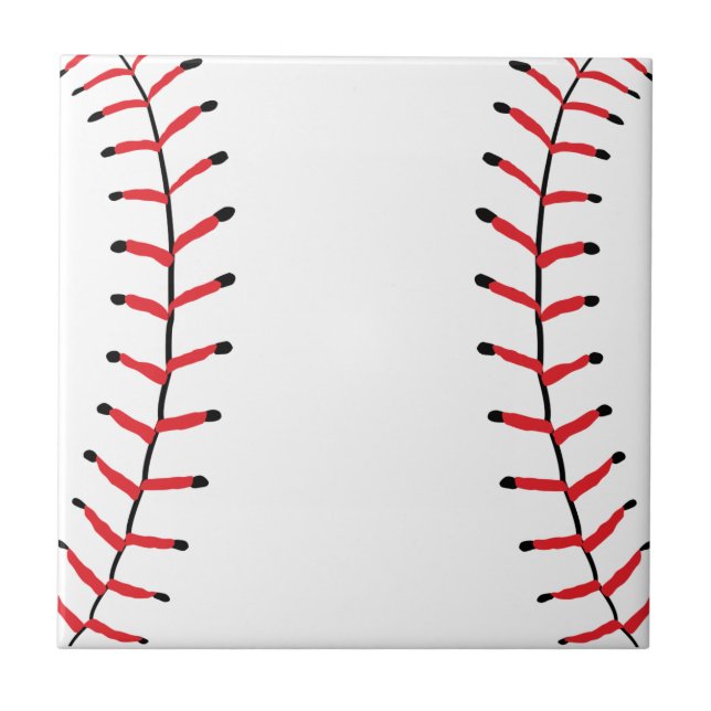Baseball Seams Sports Style Baseball Theme Ceramic Tile (Front)