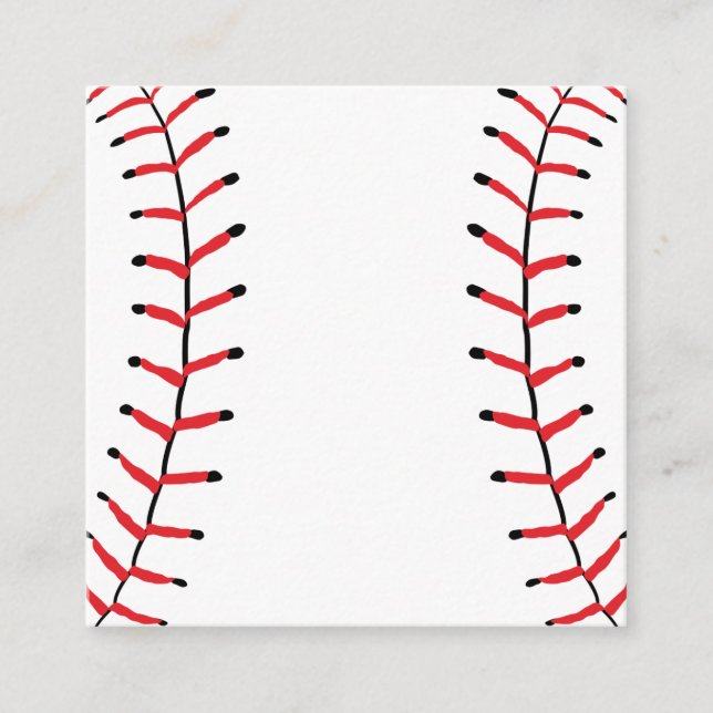 Baseball Seams Sports Style Baseball Theme Enclosure Card (Front)