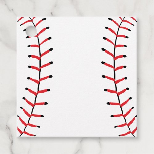 Baseball Seams Sports Style Baseball Theme Favor Tags