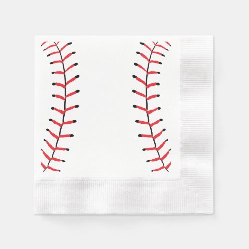 Baseball Seams Sports Style Baseball Theme Napkins
