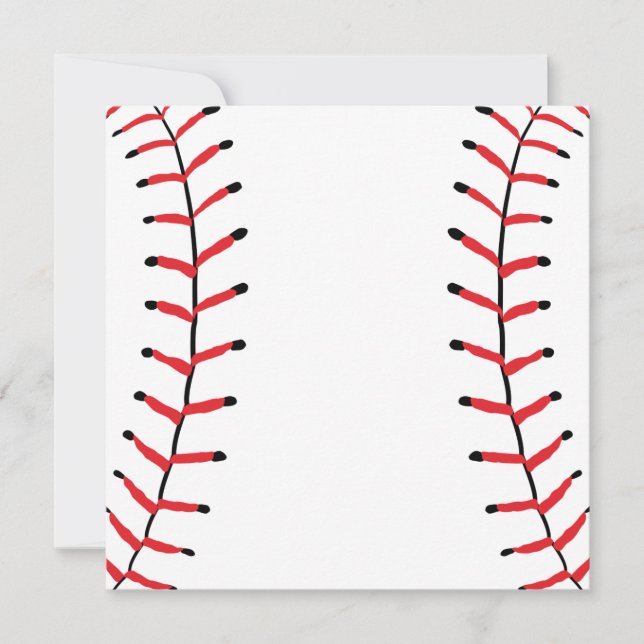 Baseball Seams Sports Style Baseball Theme Note Card (Front)