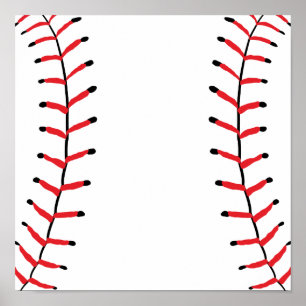 Baseball Seams Sports Style Baseball Theme Poster
