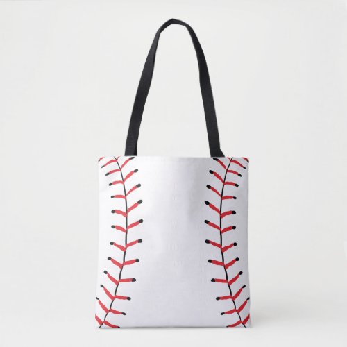 Baseball Seams Sports Style Baseball Theme Tote Bag