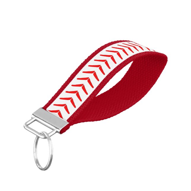 Baseball Seams Stitches Key Chain (Angled Down)