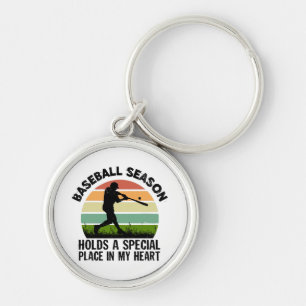 baseball season holds a special pçace in my heart keychain