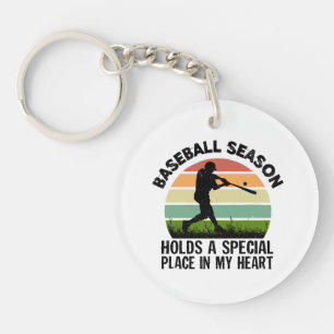baseball season holds a special pçace in my heart keychain