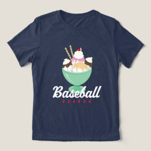 Baseball Season Ice Cream Sundae T-Shirt Tri-Blend Shirt
