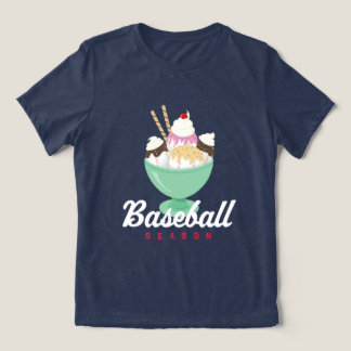 Baseball Season Ice Cream Sundae T-Shirt Tri-Blend Shirt
