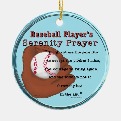 Baseball Serenity Prayer Ceramic Ornament